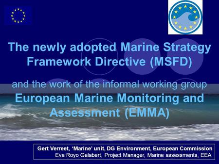 The newly adopted Marine Strategy Framework Directive (MSFD) and the work of the informal working group European Marine Monitoring and Assessment (EMMA)