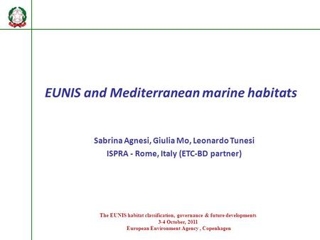 EUNIS and Mediterranean marine habitats