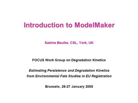 Introduction to ModelMaker