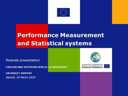 Performance Measurement and Statistical systems Rwanda presentation EASTERN AND SOUTHERN AFRICA: 5th WORKSHOP ON BUDGET SUPPORT Nairobi, 24 March 2010.