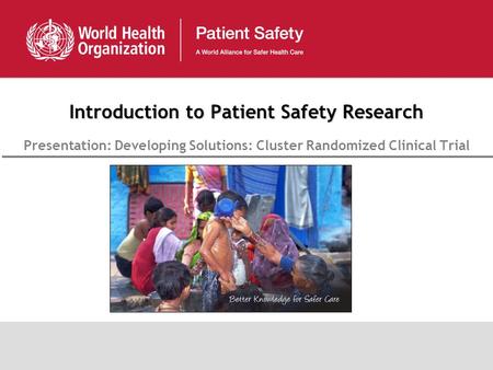 Introduction to Patient Safety Research