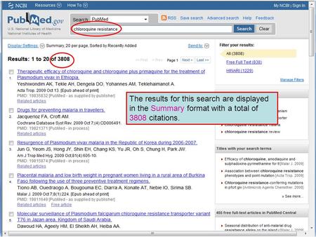 The results for this search are displayed in the Summary format with a total of 3808 citations.