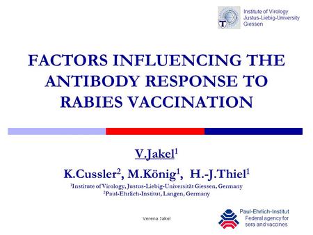 FACTORS INFLUENCING THE ANTIBODY RESPONSE TO RABIES VACCINATION