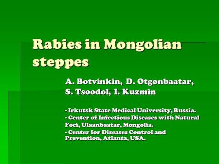 Rabies in Mongolian steppes