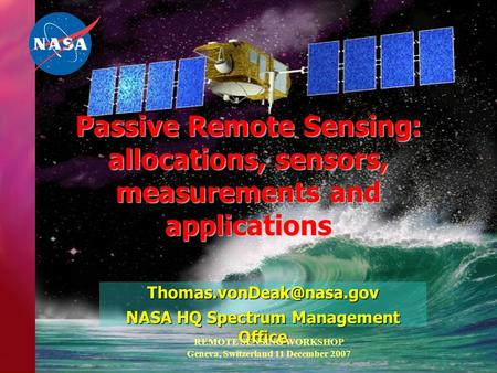 NASA HQ Spectrum Management Office