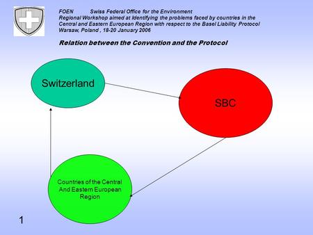 FOENSwiss Federal Office for the Environment Regional Workshop aimed at Identifying the problems faced by countries in the Central and Eastern European.