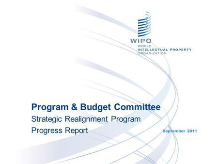 September 2011 Program & Budget Committee Strategic Realignment Program Progress Report.