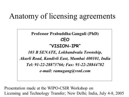 Anatomy of licensing agreements