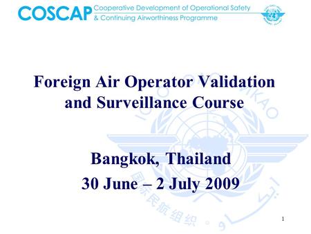 Foreign Air Operator Validation and Surveillance Course