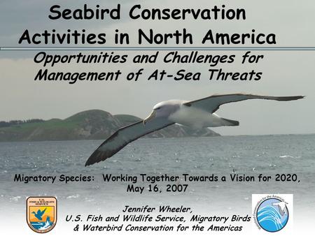 Migratory Species: Working Together Towards a Vision for 2020, May 16, 2007 Jennifer Wheeler, U.S. Fish and Wildlife Service, Migratory Birds & Waterbird.