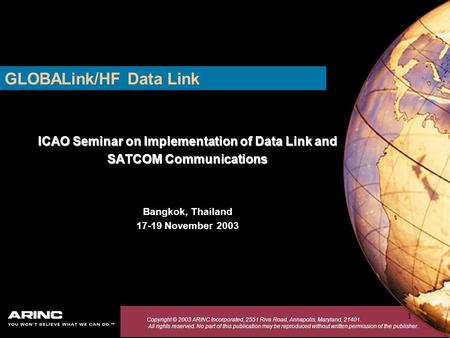 GLOBALink/HF Data Link