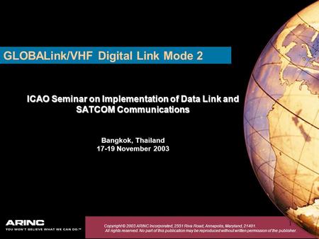 GLOBALink/VHF Digital Link Mode 2