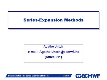 Series-Expansion Methods