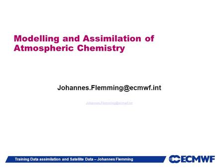 Modelling and Assimilation of Atmospheric Chemistry