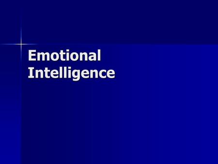 Emotional Intelligence