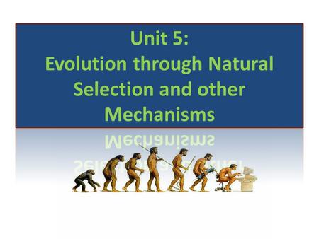 Unit 5: Evolution through Natural Selection and other Mechanisms