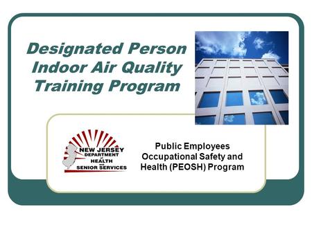 Designated Person Indoor Air Quality Training Program