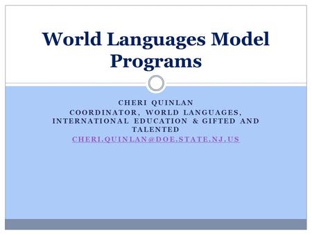 World Languages Model Programs