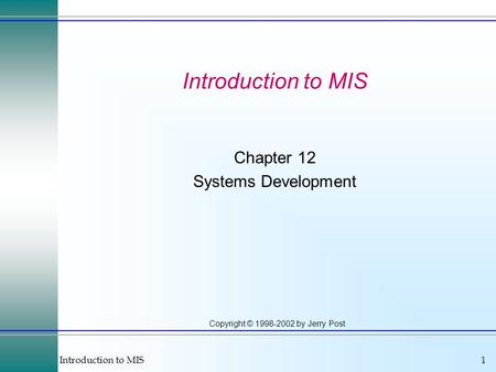 Chapter 12 Systems Development