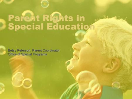 Parent Rights in Special Education