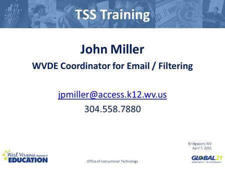 WVDE Coordinator for  / Filtering