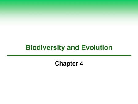 Biodiversity and Evolution