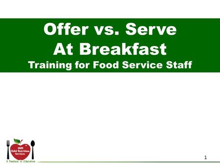 Training for Food Service Staff