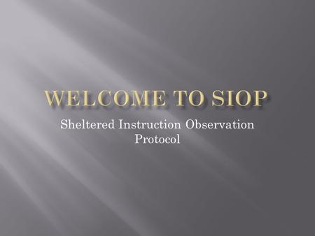 Sheltered Instruction Observation Protocol