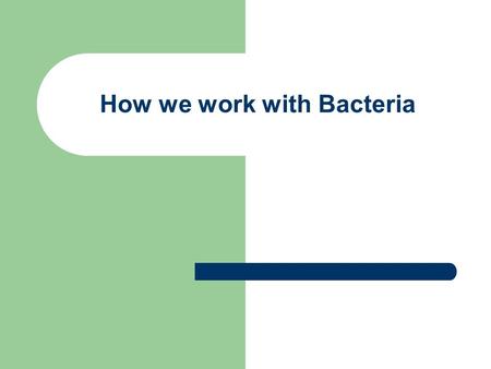 How we work with Bacteria. Replica plating and what it shows Bacteria is transferred to two different media. The one that doesnt grow is the Auxotroph.