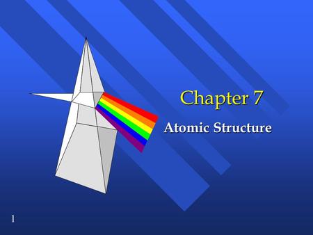 Chapter 7 Atomic Structure.