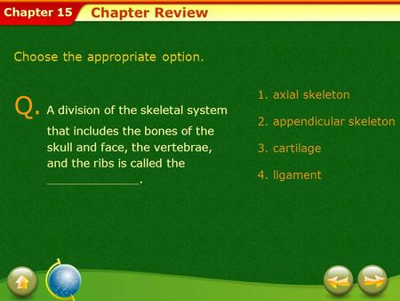 Chapter Review Choose the appropriate option.