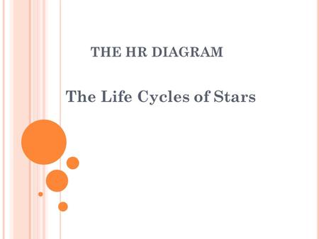 The Life Cycles of Stars