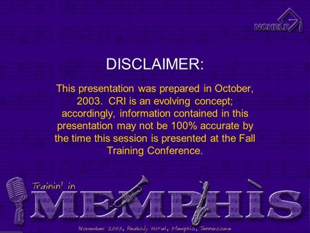 CRI- Common Review Initiative Improving Accountability in the FFEL Program Through Cooperation November 17, 2003 Mike Hawkes Educational Credit Management.