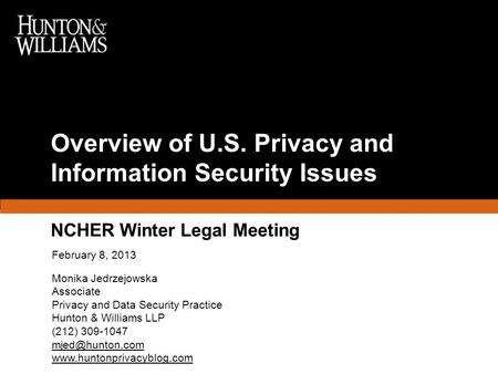 Overview of U.S. Privacy and Information Security Issues