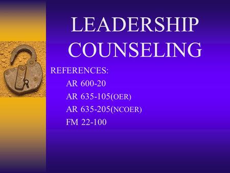 LEADERSHIP COUNSELING