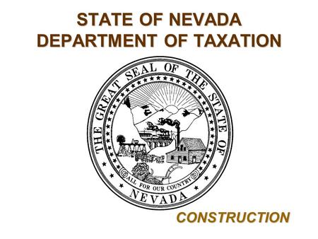 STATE OF NEVADA DEPARTMENT OF TAXATION