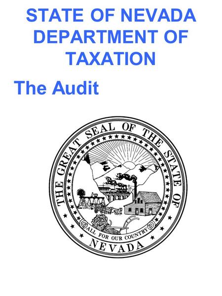 STATE OF NEVADA DEPARTMENT OF TAXATION