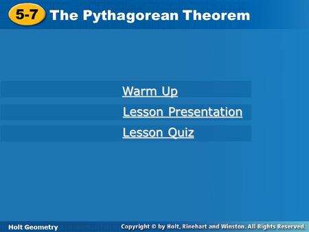 The Pythagorean Theorem