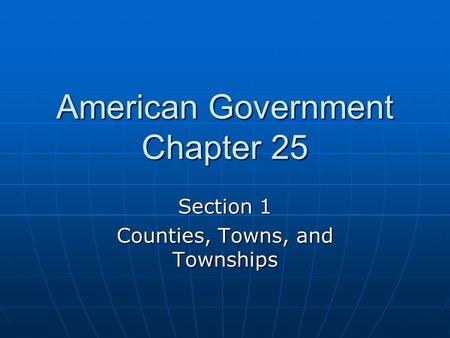 American Government Chapter 25