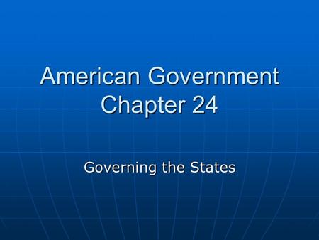 American Government Chapter 24