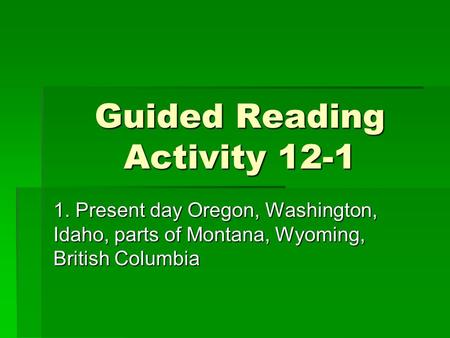 Guided Reading Activity 12-1