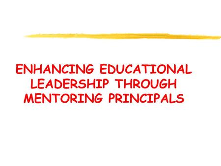 ENHANCING EDUCATIONAL LEADERSHIP THROUGH MENTORING PRINCIPALS.