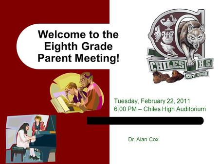 Welcome to the Eighth Grade Parent Meeting!