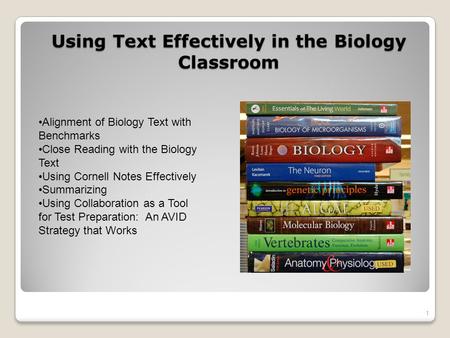 Using Text Effectively in the Biology Classroom