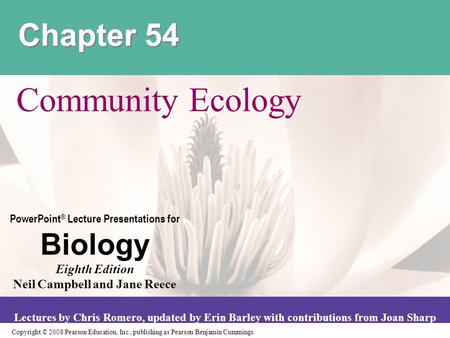 Chapter 54 Community Ecology.