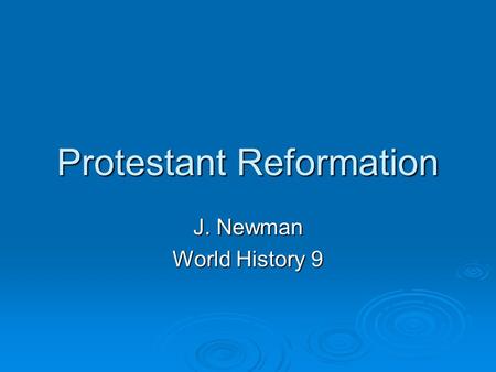 Protestant Reformation