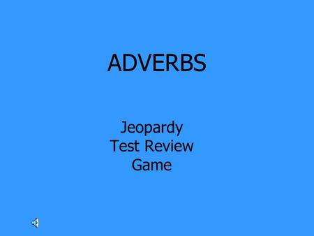 Jeopardy Test Review Game