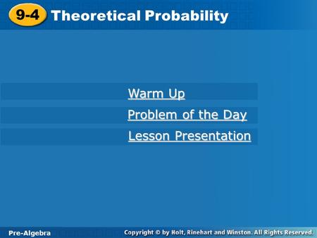 Theoretical Probability