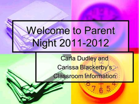 Welcome to Parent Night