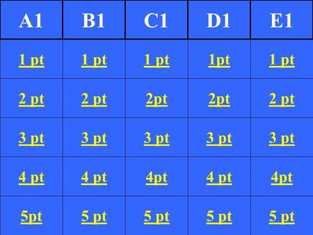 2 pt 3 pt 4 pt 5pt 1 pt 2 pt 3 pt 4 pt 5 pt 1 pt 2pt 3 pt 4pt 5 pt 1pt 2pt 3 pt 4 pt 5 pt 1 pt 2 pt 3 pt 4pt 5 pt 1 pt A1B1C1D1E1.